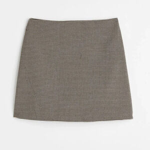 H&M Mini Skirt Houndstooth Plaid Black White Retro Size 8